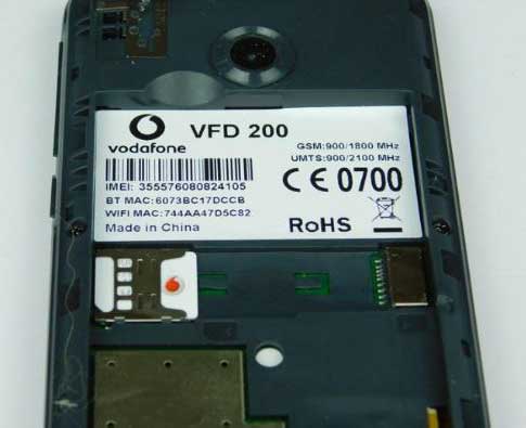Close-up of the product information